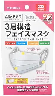 不織布マスク 22枚 小さめ 個包装 女性・子供用 1855/339465 まとめ買い 156個 セット