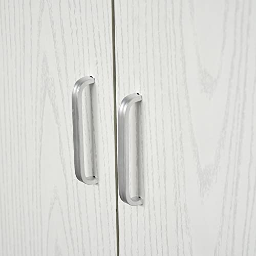 HOMCOM-Alacena-de-Cocina-Mueble-Auxiliar-Buffet-para-Microondas-con-3-Armarios-de-Puertas-Balda-Ajustable-Cajon-y-Estante-Abierto-71x41x178-cm-Blanco