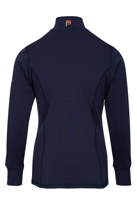 Preto Equestrian Baselayer Women’s Top Girls Long Sleeve Thumbhol Athletic Thermal Tshirts Riding Rider Apparel & Gear for Horseback Riding(Navy/Sorbet) - Image 4