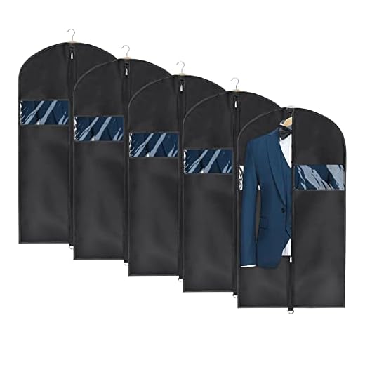 Univivi Garment Bag Suit Bag for Storage and Travel 43 inch, Washable Suit Cover for T-Shirt, Jacket, Suits, Coats, Set of 5