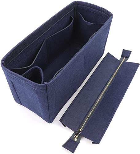 Image of GREENSHEEP Felt Purse Organizer Insert for Handbags, Tote, Hobo Bag Storage Divider with Removable Metal Zipper Cover