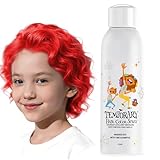 Spray de tinte temporal rojo para niños, color de pelo instantáneo y lavable para niñas, niños, adolescentes, mujeres, hombres, para Halloween, cosplay, fiesta de disfraces, Navidad, 150 ml