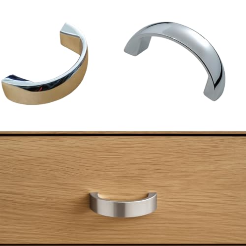 Image of Twin Hole Zinc Alloy Drawer Pulls, Chrome Handles for Drawers, Cabinets, Wardrobes, and Kitchen Doors - Decorative Furniture Hardware (Qty : 2)