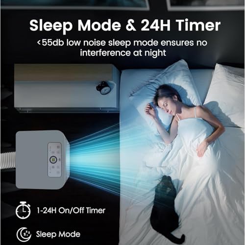 Image of Electactic 8000 BTUs Portable Air Conditioners, 3-IN-1 Portable AC Unit with Cooling, Dehumidification, Fan & Sleep Mode, 24H Timer, Remote Control and Window Kit for Bedroom Home Office