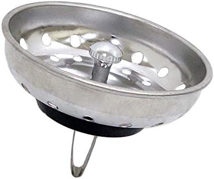 VARNAHOME Kitchen Sink Basket Strainer Replacement for US Standard Drains (3-1/2 Inch), Premium 304 Stainless Steel Body W/with Brass Post (Spring Clip) 1 Pack