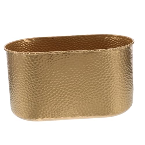 IMIKEYA Großer Ovaler Metall Pflanzkübel Mit Gehämmerter Oberfläche Dekorativer Blumentopf Für Garten Und Terrasse Vielseitige Vase Für Orchideen Und Eventdekoration