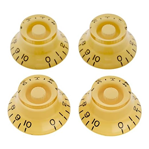 Musiclily Pro Tamaño Métrico 18 Splines Botones de Potenciómetros Top Hat Knobs Perillas para Guitarra Eléctrica Epiphone Les Paul SG Style, Crema (Juego de 4)