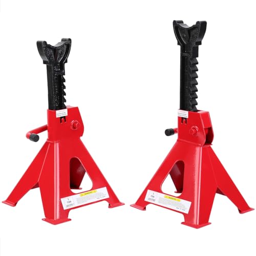 Image of H-YEEU 2pcs Axle Stands 3 Ton Jack Stands 11.1-16.2inch Adjustable Height Heavy Duty Steel for Car Van Truck Garage Workshop Tools