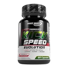 Best Body Nutrition Kick Speed Evolution Koffein Kapseln 80 Stück – 200mg Caffeine mit Guarana, L-Tyrosin, Taurin & Vitamin B Komplex – Vegan – Für mentale Leistung & Fokus – Pre Workout Supplement