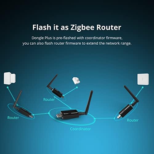 Sonoff Universal Zigbee 3.0 USB Dongle Plus ZBDongle-E Gateway with Antenna for Home Assistant, Open HAB etc, Support Data Flow Control