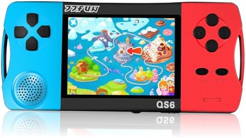 SNONBROS Handheld Game Console for Kids 3.5" IPS Large Screen Rechargeable,Preloaded 216 Video Games,Arcade Electronic Toy Birthday Xmas Present for Girls—BlueRed