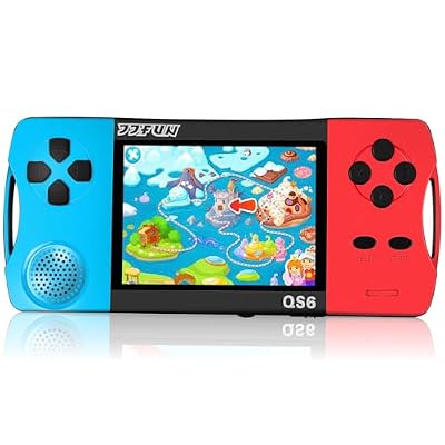 SNONBROS Handheld Game Console for Kids 3.5" IPS Large Screen Rechargeable,Preloaded 216 Video Games ,Arcade Electronic Toy Birthday Xmas Present for Girls—BlueRed
