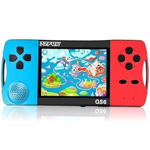 Handheld Game Console for Kids 3.5″ IPS Large Screen Rechargeable,Preloaded 216 Video Games ,Arcade Electronic Toy Birthday Xmas Present for Girls—BlueRed