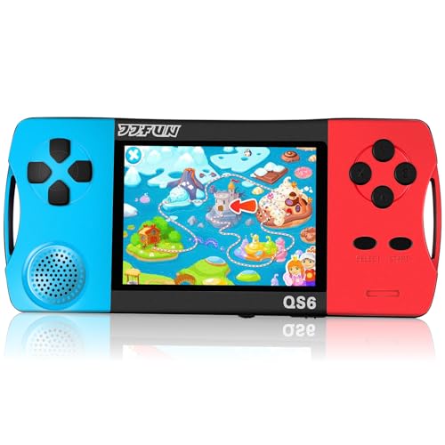 Handheld Game Console for Kids 3.5" IPS Large Screen Rechargeable,Preloaded 216 Video Games ,Arcade Electronic Toy Birthday Xmas Present for Girls—BlueRed