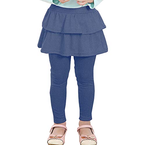 Rieket Girls Leggings With Skirt Warm Kids Leggings Tutu Pants 2-14 Years Dark Blue 7-8 Years #TOP1