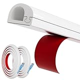 Esufeir 78"/2m White One Cord Trunking for Electric Cables,Soft Pvc Side Opening Cable Tidy Hiders for Wall,Flexible Self Adhesive Conduit Trunking Hide Wires Wall Mounted Tv,Cable Sleeve Organiser