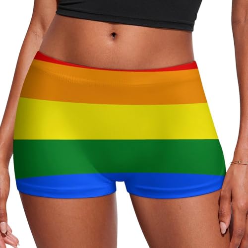 Gay Proud Rainbow Flag Fashion Women's Boxer Briefs Breathable Underpants Trunks Stretch Underwear
