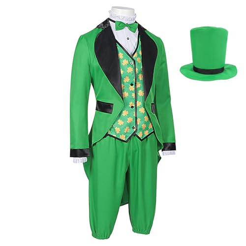 Costume de leprechaun vert irlandais homme évite la surchauffe durant vos spectacles