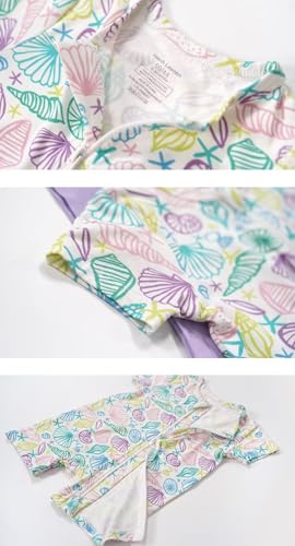 Teach Leanbh Unisex 2 Pack Bamboo Viscose Pajamas 2 Way Zipper Short Sleeve Printed Romper Jumpsuit Sleep and Play3