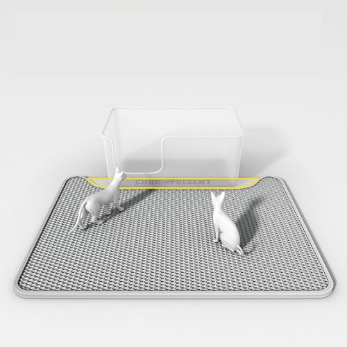 Tapis de litière pour chat double couche, solution radicale pour éliminer les grains sur le sol
