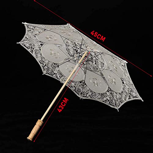 VIFER Kant Paraplu Handgemaakte Kant Bloem Borduurwerk Parasol Bruiloft Bruid Fotografie Paraplu - Image 6