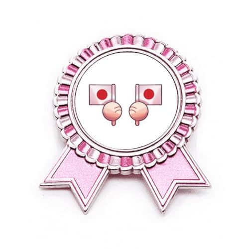 Broche drapeau du Japon Asie en métal rose pour médaille de vainqueur de taille M