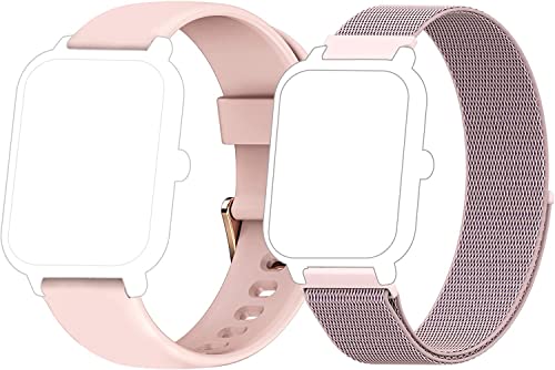 FeipuQu R3 Pro Smartwatch Correa, Rosa, 2 Correa (Ancho de la Correa 20mm) Cover
