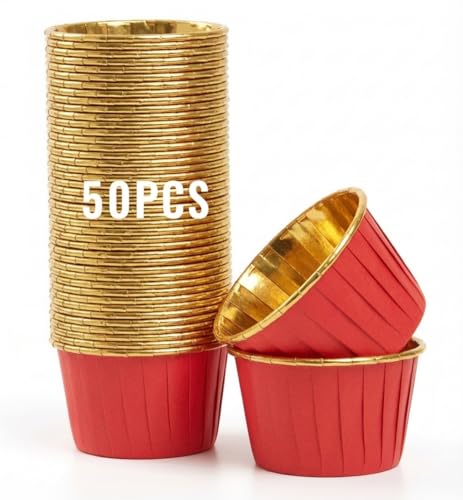 Bake Choice 50�� �}�t�B���J�b�v ��a5cm 8���� ���i�莆 �x�[�L���O�J�b�v �P�[�L�J�b�v �J�b�v�P�[�L �^ cupcake cup ���ٓ� �J�b�v �J�b�v�P�[�L �^ �� (�ԐF����)