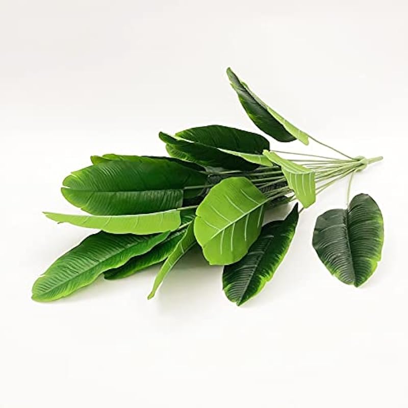人工木100cm24heads人工バナナの木大きな熱帯植物偽のヤシの葉プラスチックのモンスターの葉秋の装飾のためのムサの木偽の木 色 80cm 18葉赤 80cm18葉gre Frdzninztr Enislamargarita Com