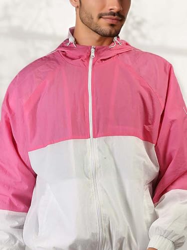 Image of CHKOKKO Sunscreen Jacket for Men Windcheater Hooded Zipper Sports Jacket | UV Protection | Sun Protective | Lightweight Water Resistant | Riding Biker | Outdoor Travel Gym Running