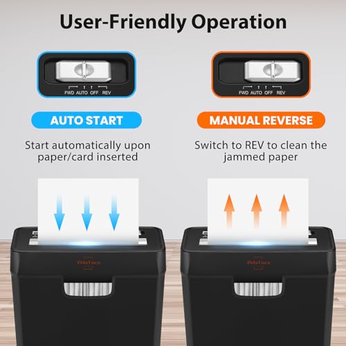 Image of vidateco 5 Sheet Strip Cut Paper Shredder for Home
