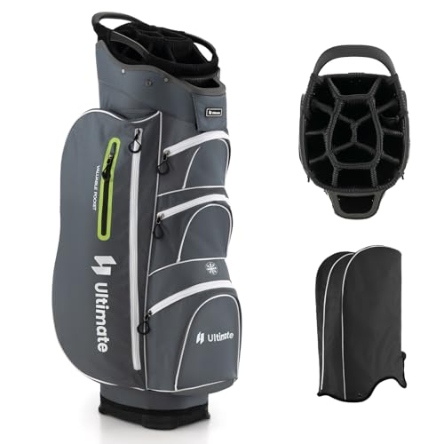 KOTEK Golf Cart Bag, 15 Way Organizer Divider Top with Putter Well, Cart Golf Bag with 7 Pockets, Cooler Bag, Rain Hood, Handles & Adjustable Dual Shoulder Strap, Golf Club Bag for Men & Women