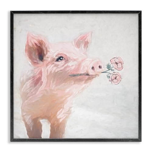 'Lovely Pink Country Pig Flower Blossoms'| Framed Giclee Art