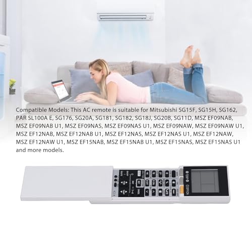 Fictory AC-Fernbedienung, kompatibel mit Mitsubishi-Modellen, langlebiges ABS, volle Funktionalität