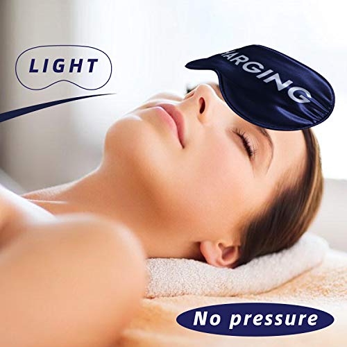 Sleep Mask For Women Men Adjustable Silk Eye Mask Funny Blackout Night Blindfold For Sleeping Aid, Travel, Naps, Blocks Light (Navy Blue) #TOP7
