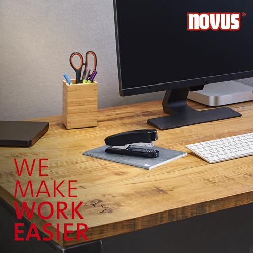 Novus B 4 Heftgerät (40 Blatt, Vollmetall-Hefter mit glänzender Kunststoffummantelung, inkl. 200 Heftklammern) schwarz