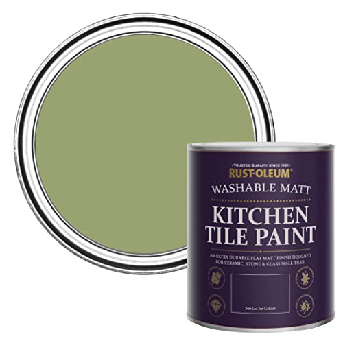 Rust-Oleum Green water resistant Kitchen Tile Paint in Matt Finish - Familiar Ground 750ml