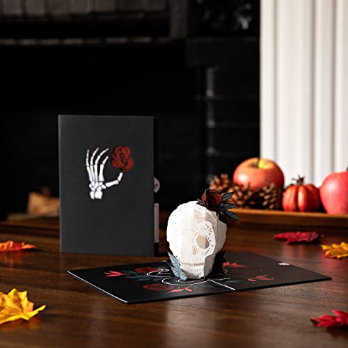 Lovepop Rose Skull Pop Up Card, 5X7-3D Holiday Greeting Card, Dia De Los Muertos Card, Day Of The Dead Pop Up Card #TOP1