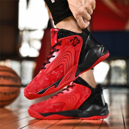 Mens Breathable Mesh High Top Basketball Shoes Fashion Running Tennis Sneakers High Rebound Non-Slip Sport Shoes4