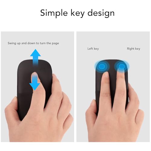 Cuifati Mysz Bluetooth Arc, Składana, Szczupła i Przenośna Mini Bezprzewodowa Mysz Podróżna, Składana Optyczna Dotykowa do Laptopa, Tabletu, Komputera PC, Tabletu (BLACK)