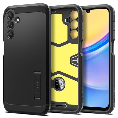 Spigen Tough Armor Hülle Kompatibel mit Samsung Galaxy A15 4G, Samsung Galaxy A15 5G -Schwarz