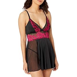 Coquette Women’s Microfiber and Rose Lace Chemise