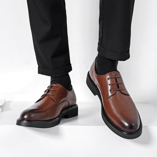 Dress Oxford Formal Shoes for Men Lace Up Round Toe Solid Color PU Leather Shoes Round Toe Slip-On Solid Handmade Dress Shoes for Men3