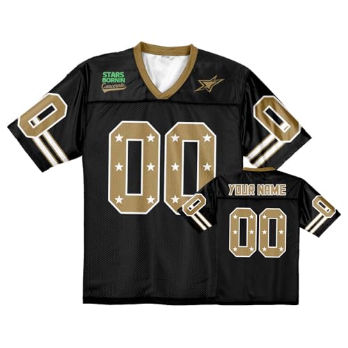 personalisiert Y2K American Football Trikot – Baggy 90er Hip-Hop Stil V-Ausschnitt Shirt – Personalisierbares Geschenk für Fans Herren Damen Kinder