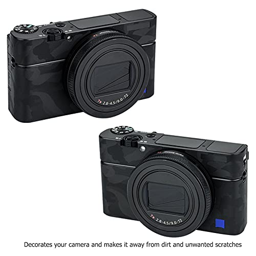 Anti-Scratch Camera Body Skin Cover Protector Film For Sony Rx100Vii Rx100M7 (Fits Rx100 Vii Only) - 3M Sticker/Shadow Black Camouflage Pattern #TOP6