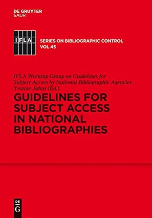 Guidelines for Subject Access in National Bibliographies: 45 book cover