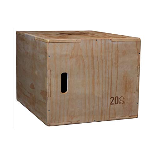 Caja de madera para plyo grande, 76 x 61 x 51 cm, pliométrica