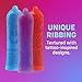 ONE Condoms Tattoo Touch | Ribbed & Textured Latex Condoms for Advanced Stimulation | 3 Unique Designs | World's First Tattoo-Inspired Condoms