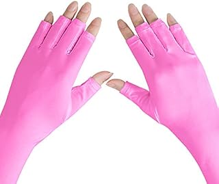Uv Protection Gloves For Gel Nail Lam,Fingerless Gloves Nail Art Skin Nail Care Anti Uv Sun Glove Protect Hands From Uv Harm Sunburn Home Outdoor Use