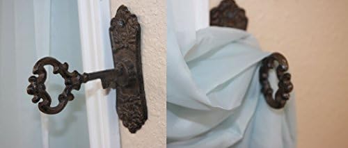 Old Fashion Skeleton Key Drapery Tieback Holdbacks Cast Iron Vintage-Look, HW-04 Set of 2